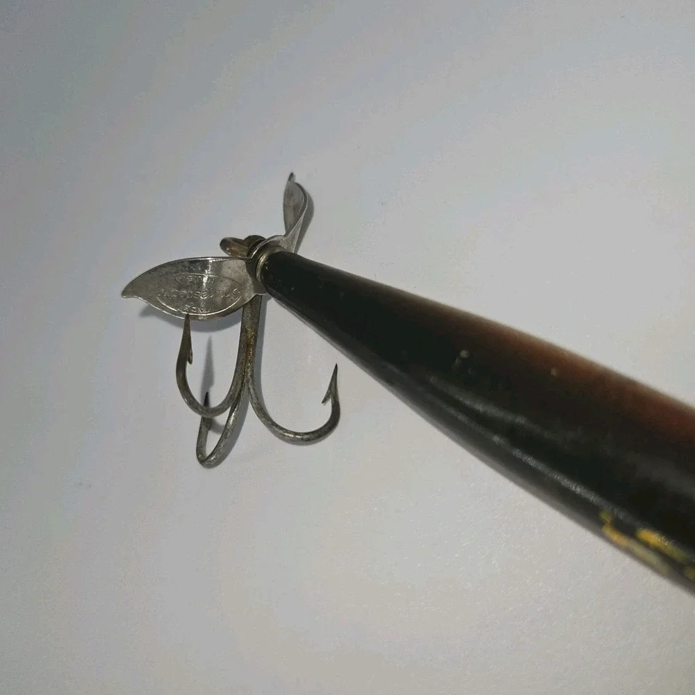 Vintage Shakespeare Slim Jim Honor Built Wood‎ Fishing Lure Propeller USA 4.5 In